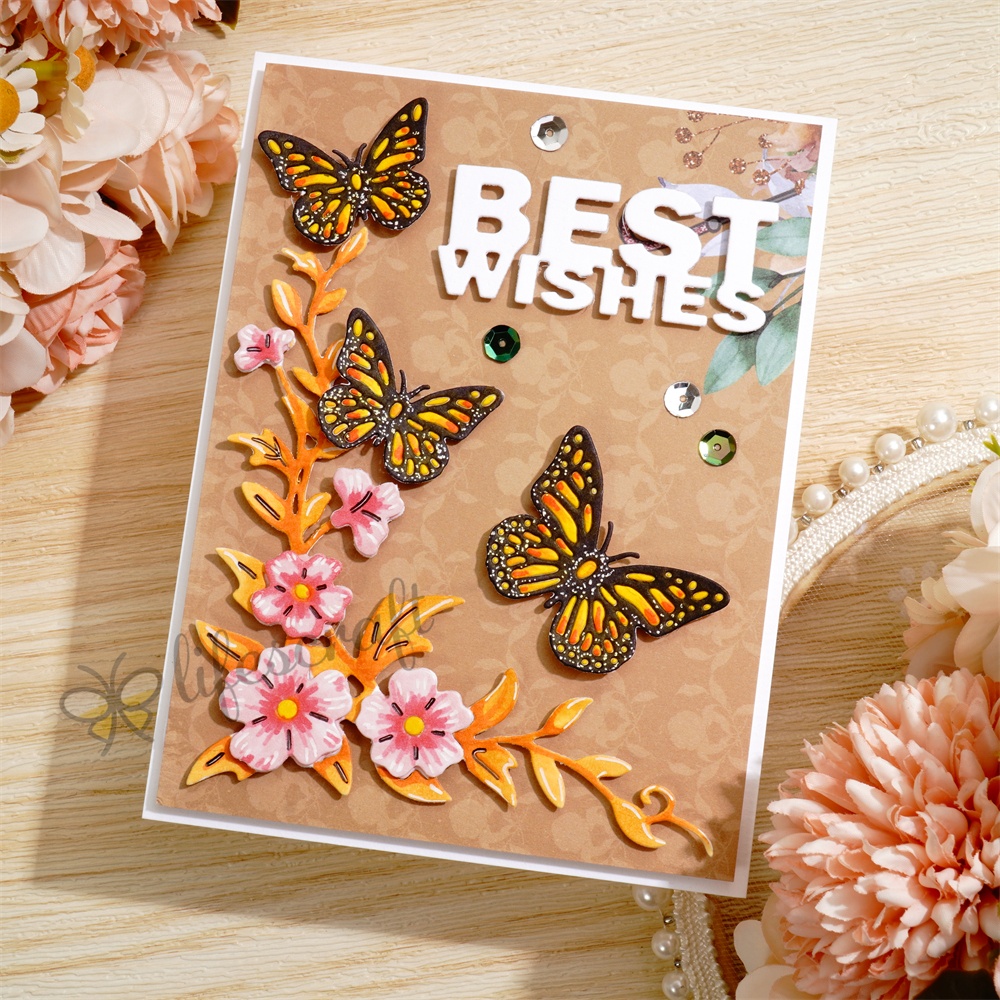 Lifescraft Butterflies and Morning Glories Metal Cutting Dies