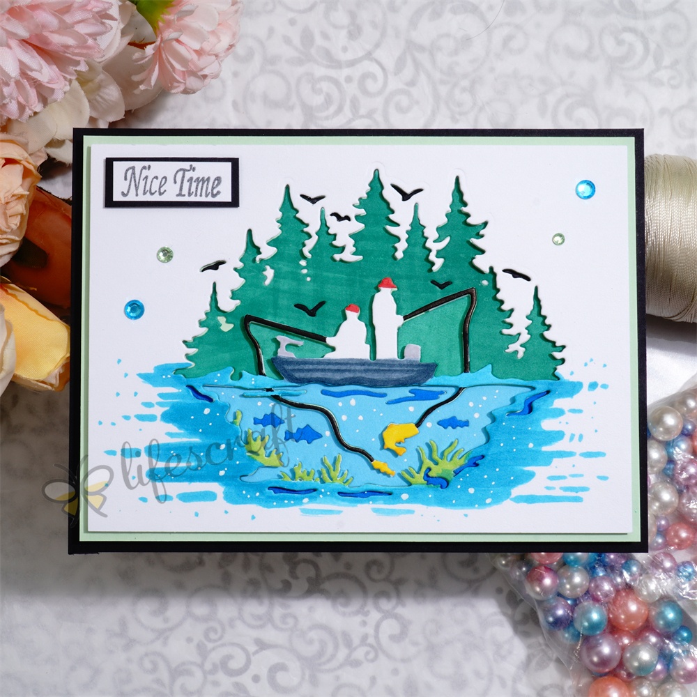Lifescraft Friends Enjoy the Fishing Time Metal Cutting Dies
