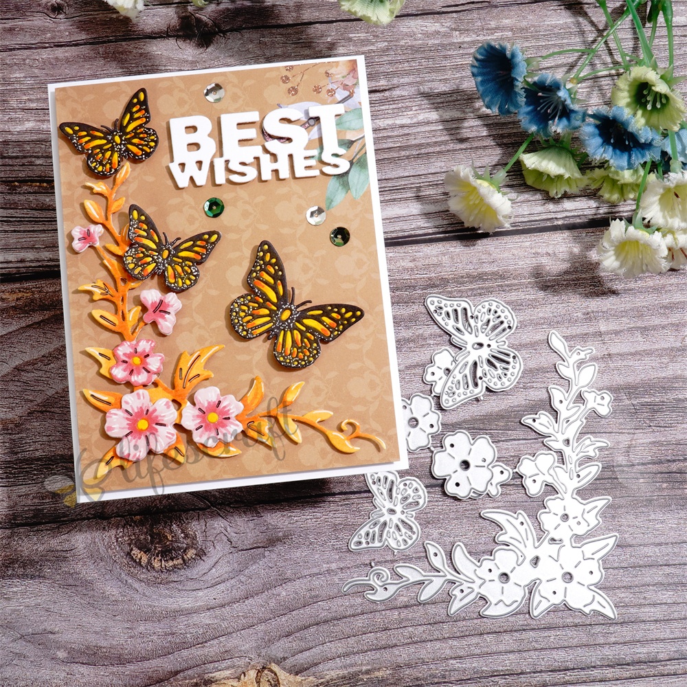 Lifescraft Butterflies and Morning Glories Metal Cutting Dies