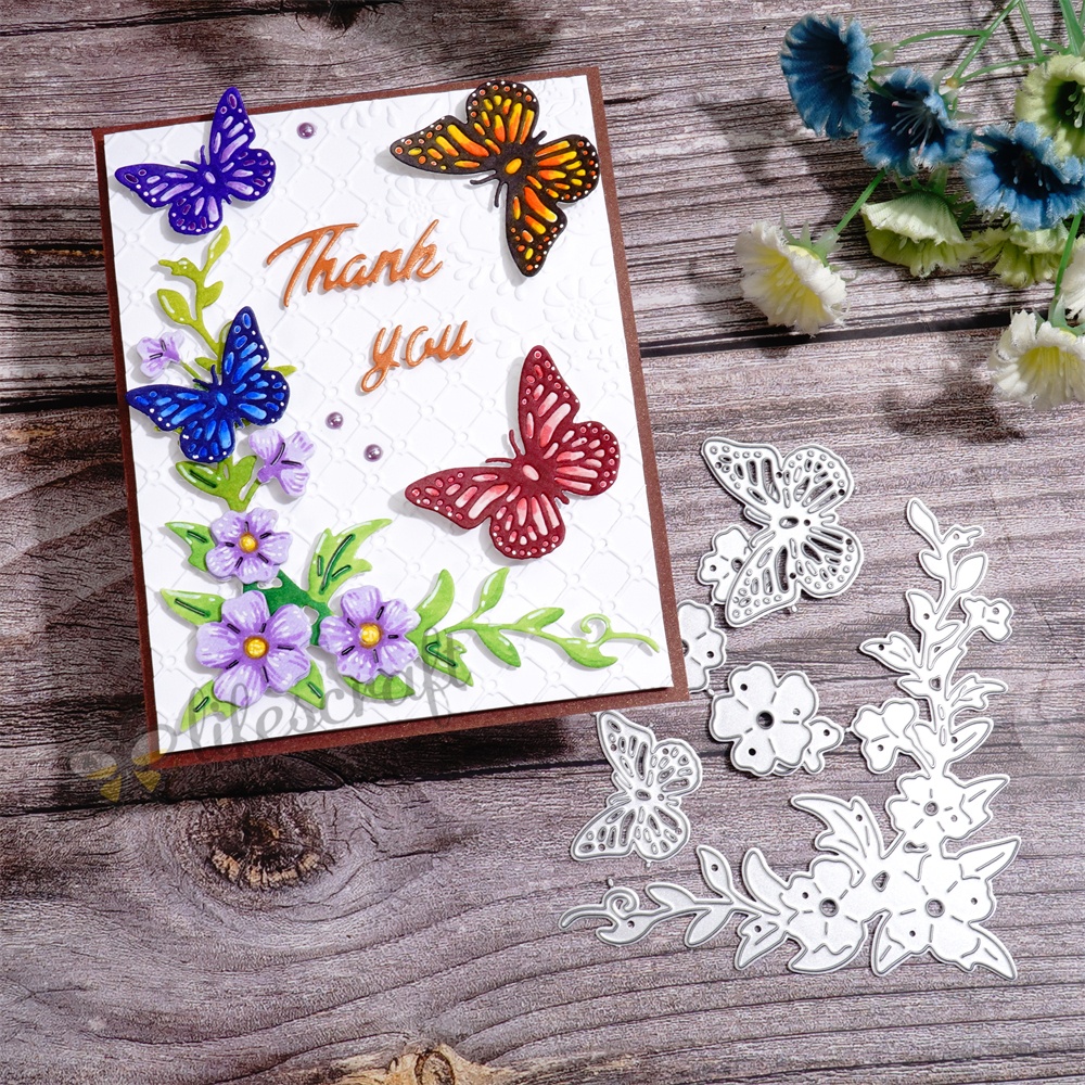 Lifescraft Butterflies and Morning Glories Metal Cutting Dies