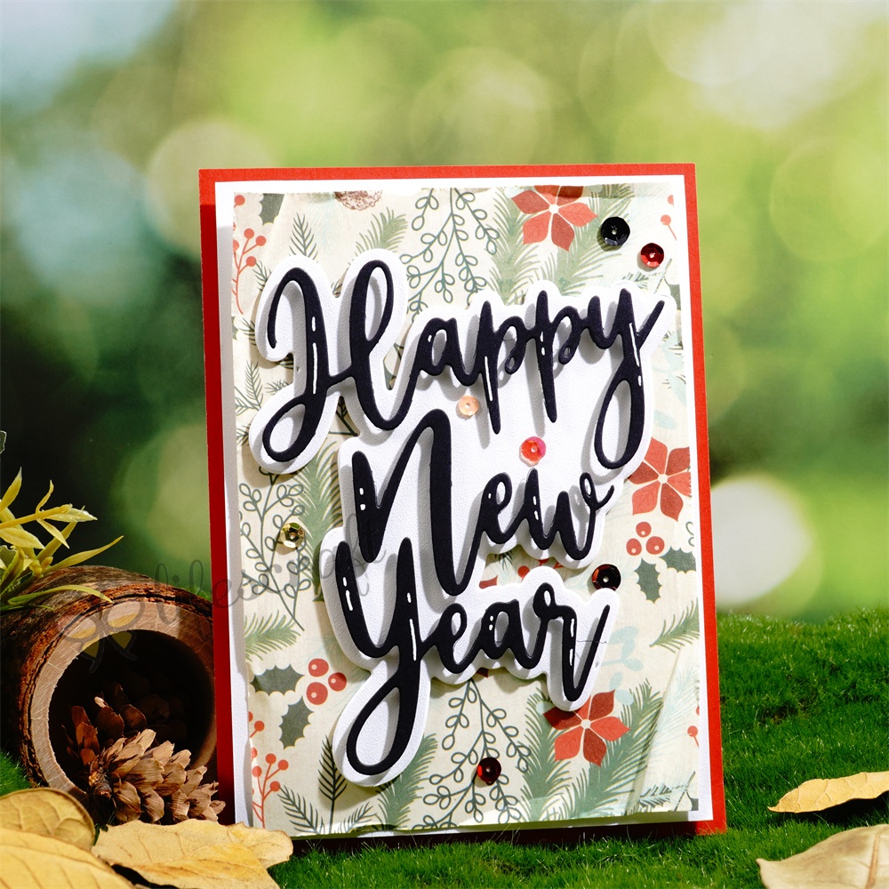 Lifescraft Happy New Year Background Board Metal Cutting Dies