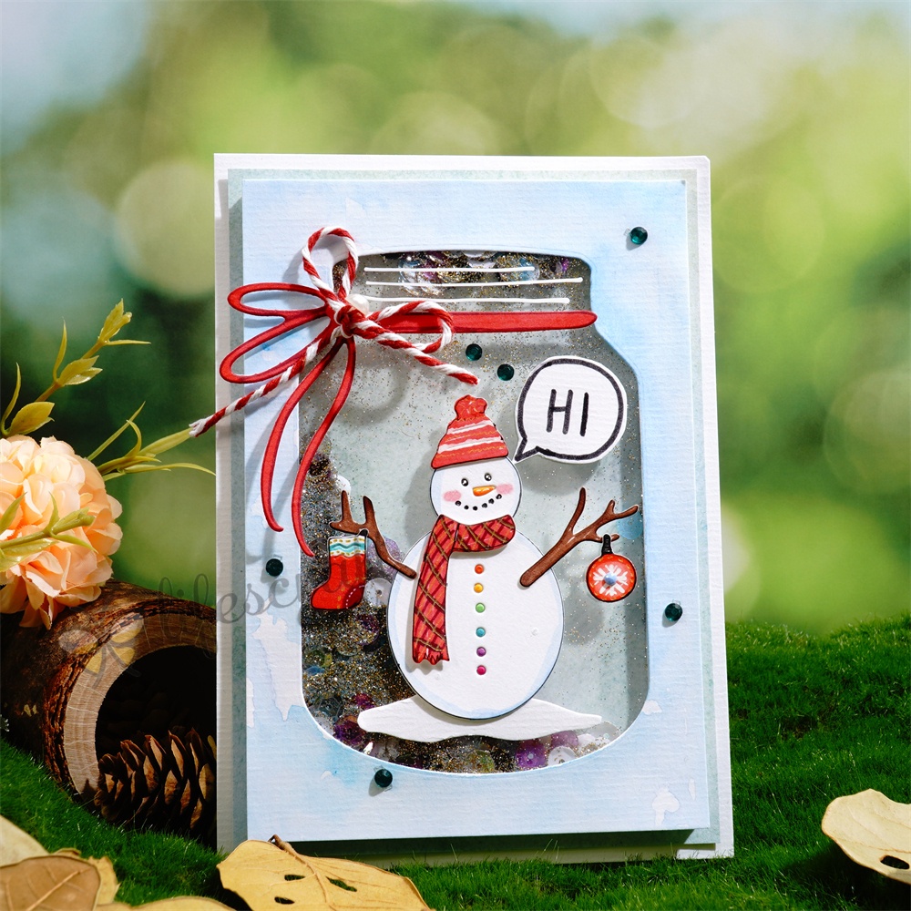 Lifescraft Snowman Glass Bottle Metal Cutting Dies