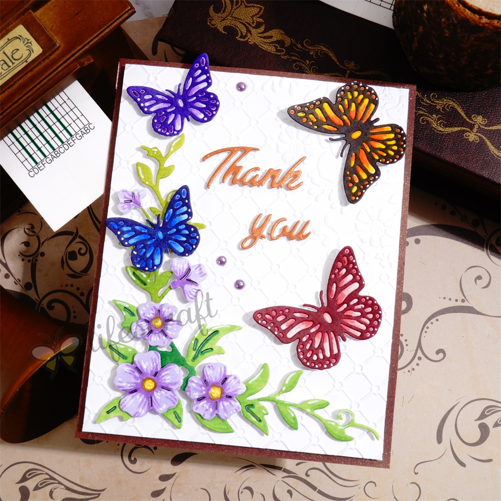 Lifescraft Butterflies and Morning Glories Metal Cutting Dies