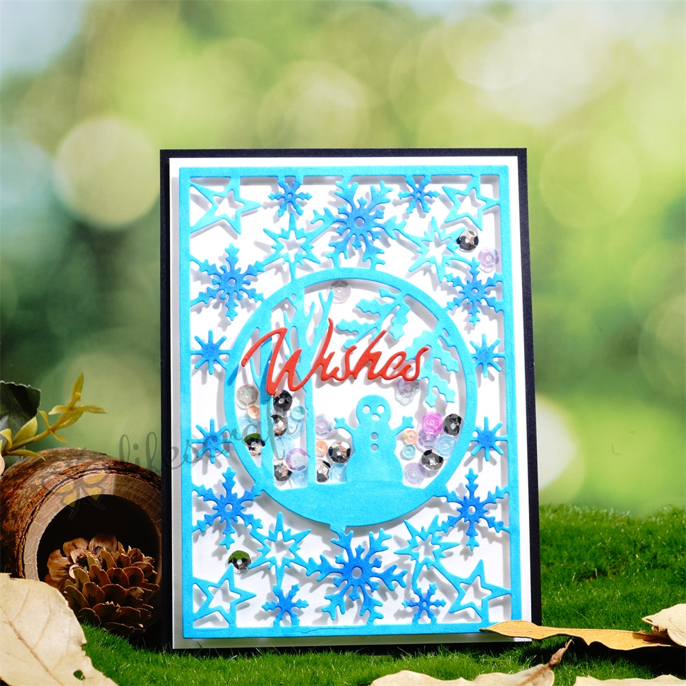 Lifescraft Snowman and Snowflake Background Board Metal Cutting Dies