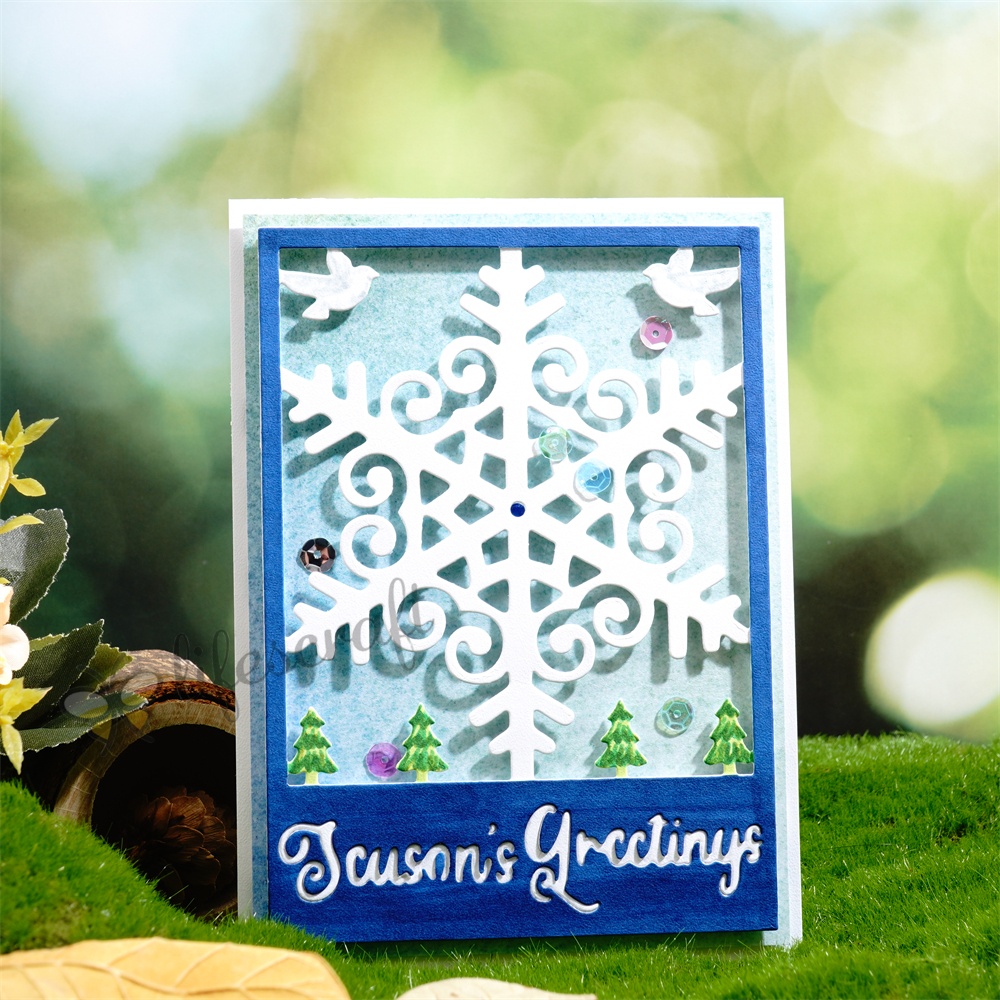 Lifescraft Snow on the Window Background Board Metal Cutting Dies