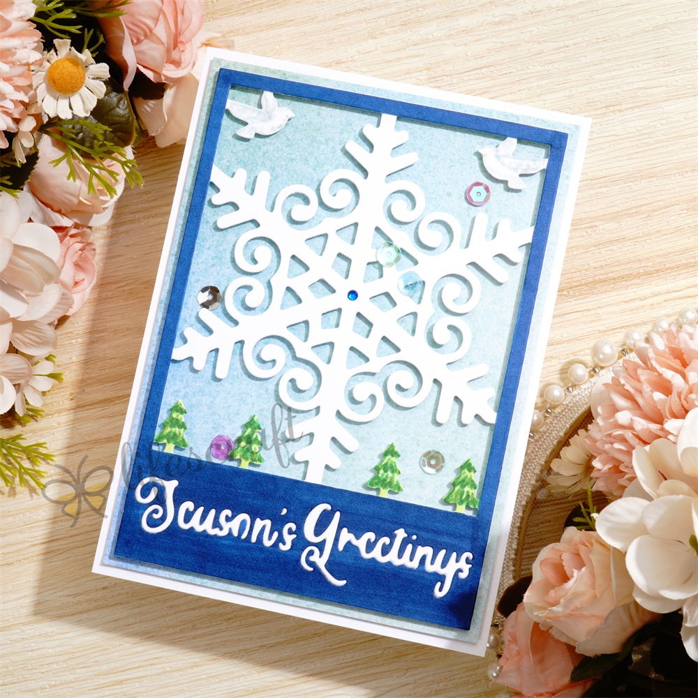 Lifescraft Snow on the Window Background Board Metal Cutting Dies