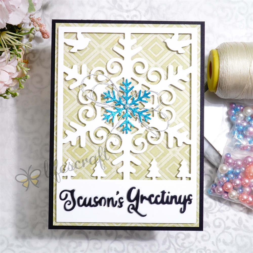 Lifescraft Snow on the Window Background Board Metal Cutting Dies