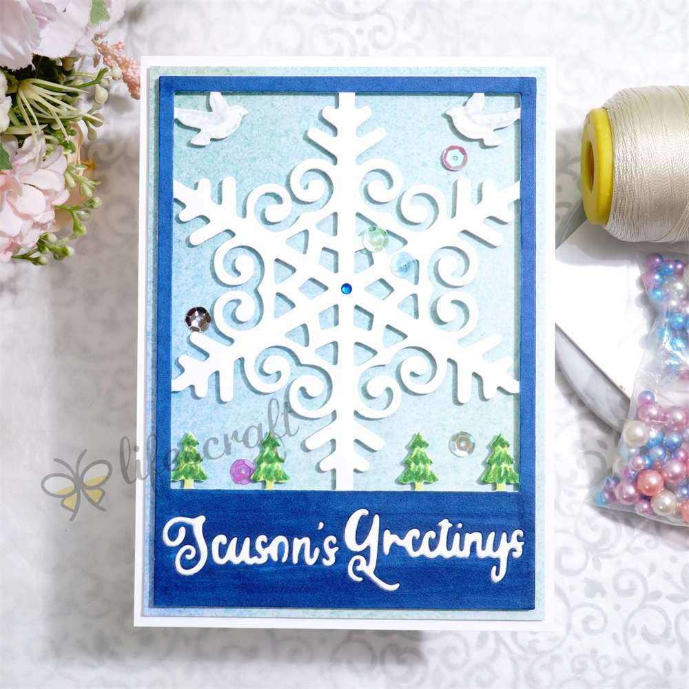Lifescraft Snow on the Window Background Board Metal Cutting Dies