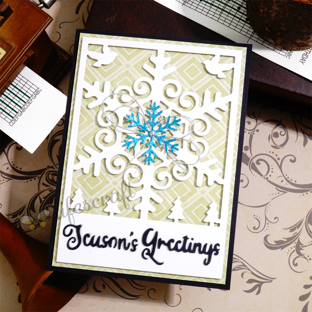 Lifescraft Snow on the Window Background Board Metal Cutting Dies