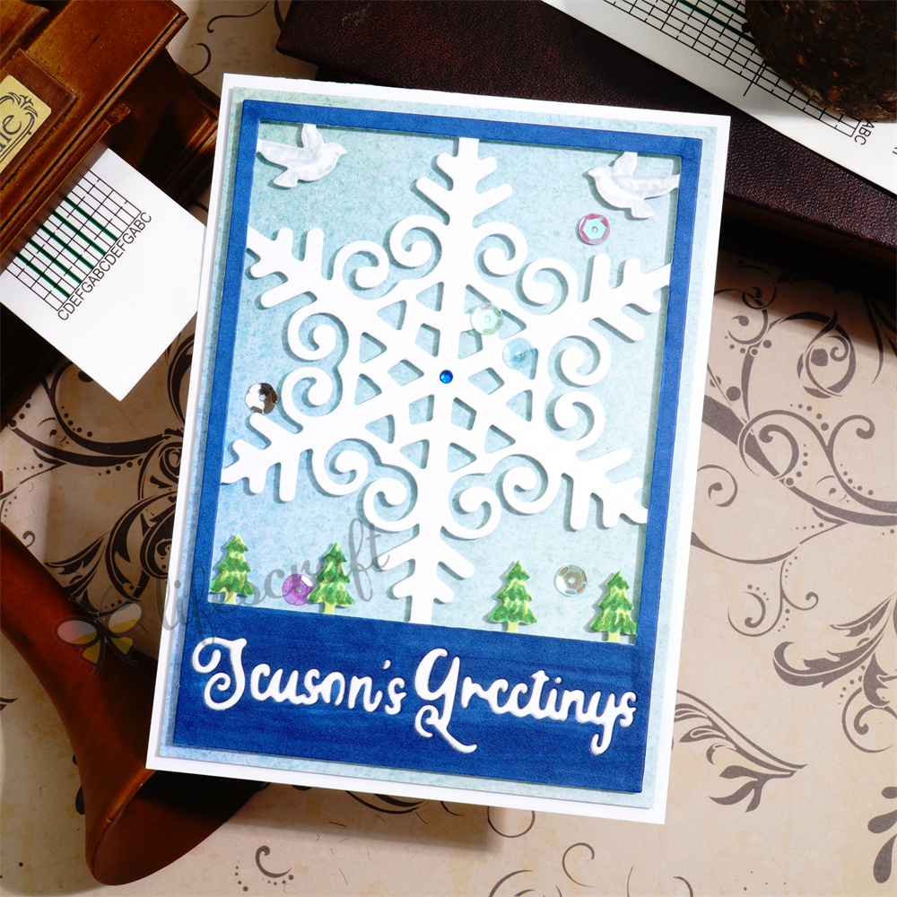 Lifescraft Snow on the Window Background Board Metal Cutting Dies