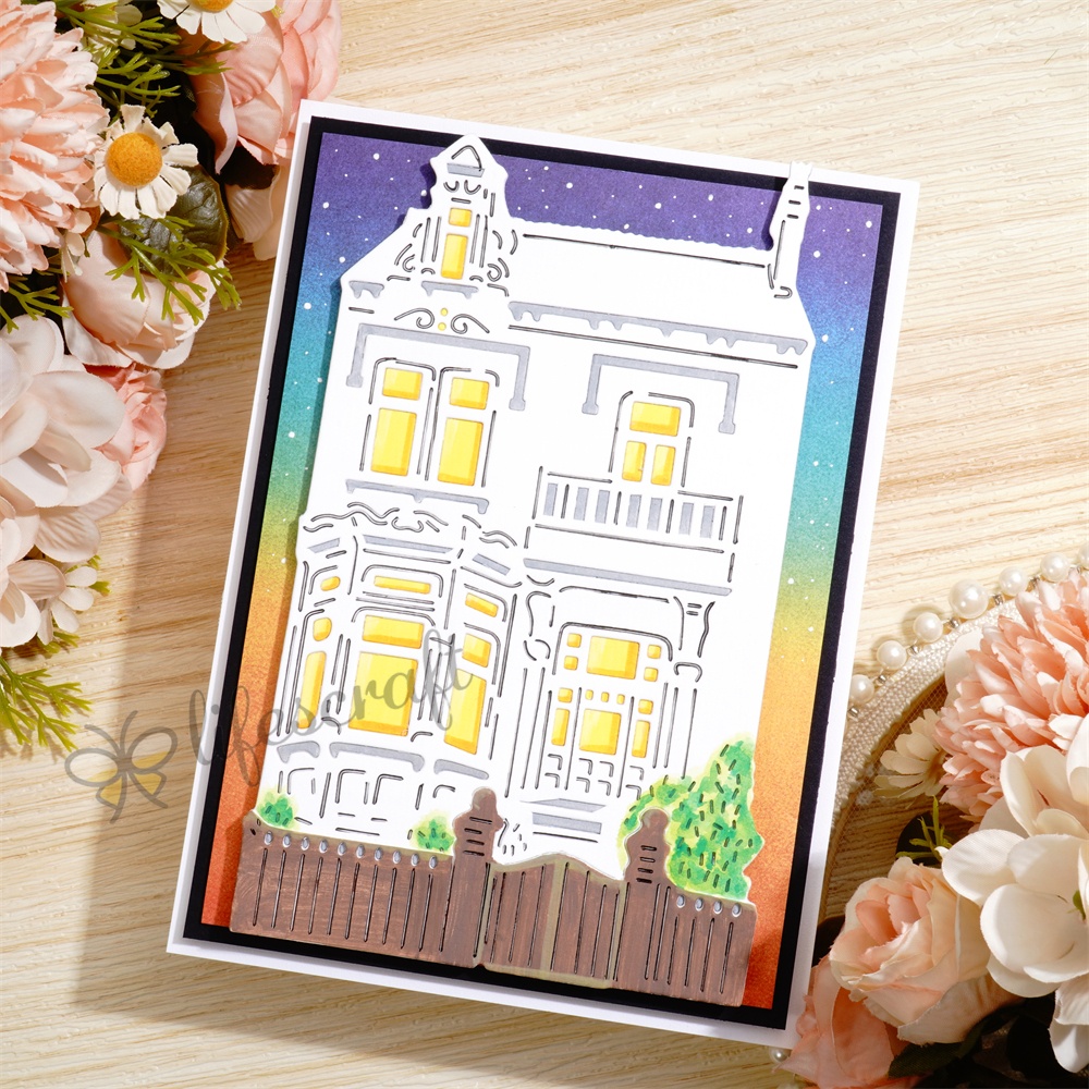 Lifescraft Villa at Night Background Board Metal Cutting Dies