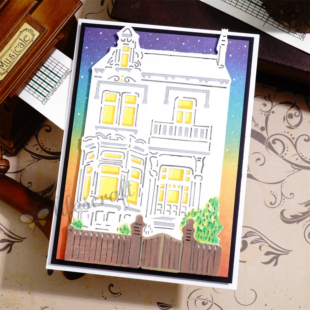 Lifescraft Villa at Night Background Board Metal Cutting Dies