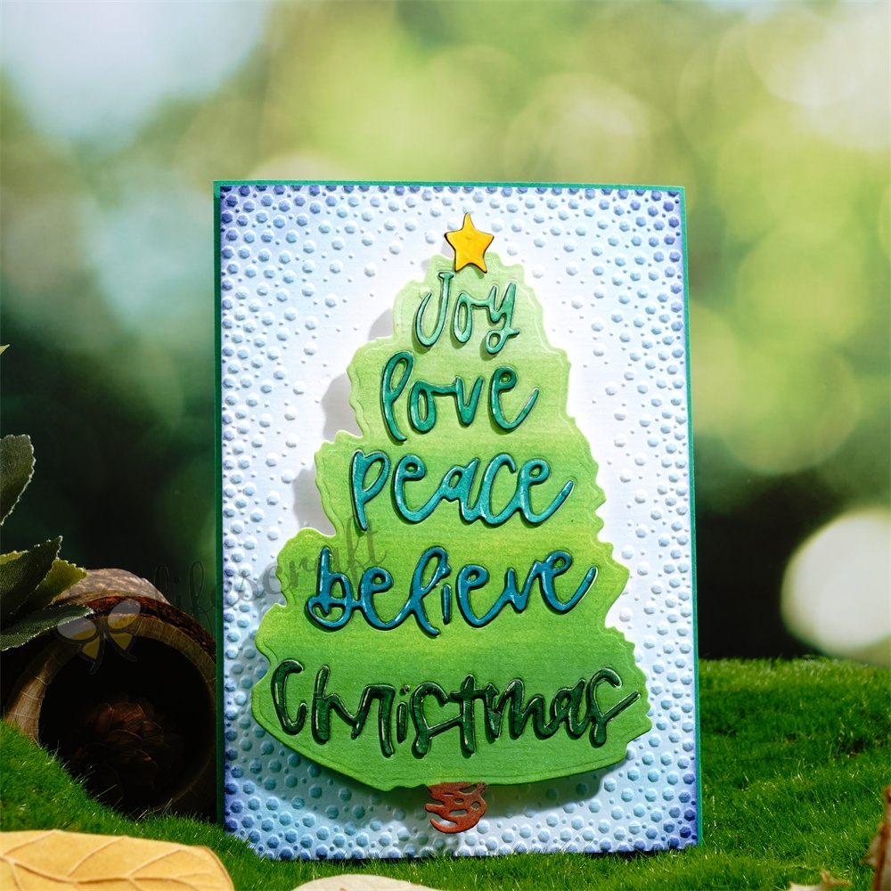 Lifescraft Peace and Love Christmas Tree Metal Cutting Dies