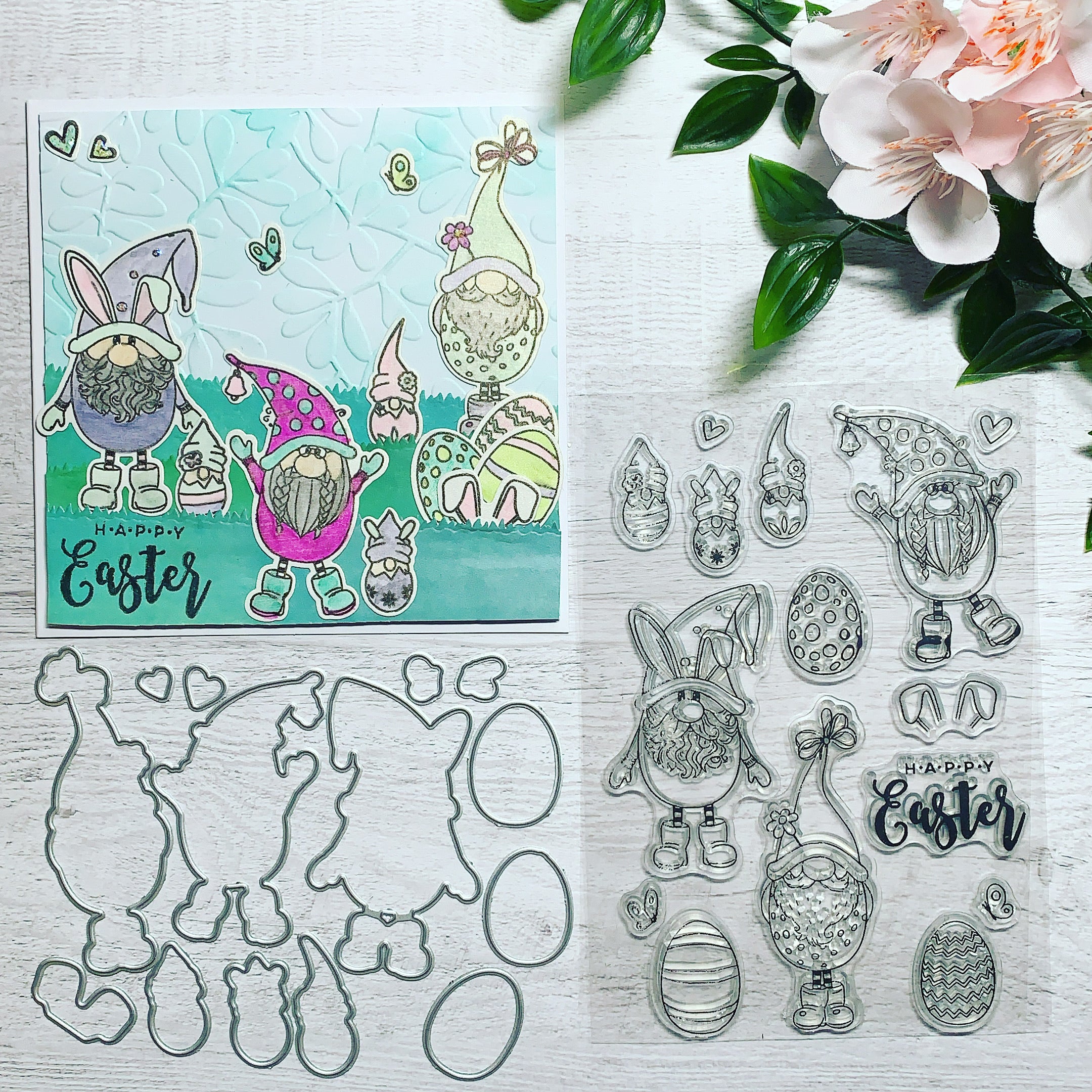 Lifescraft Gnomes And Easter Egg Theme Dies with stamps Set