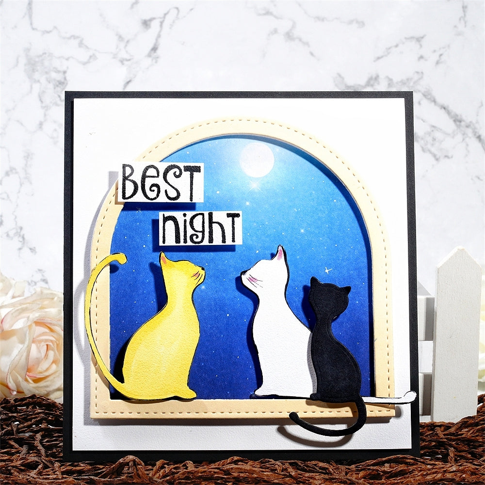 Lifescraft Three Cats Sitting on the Window Cutting Dies