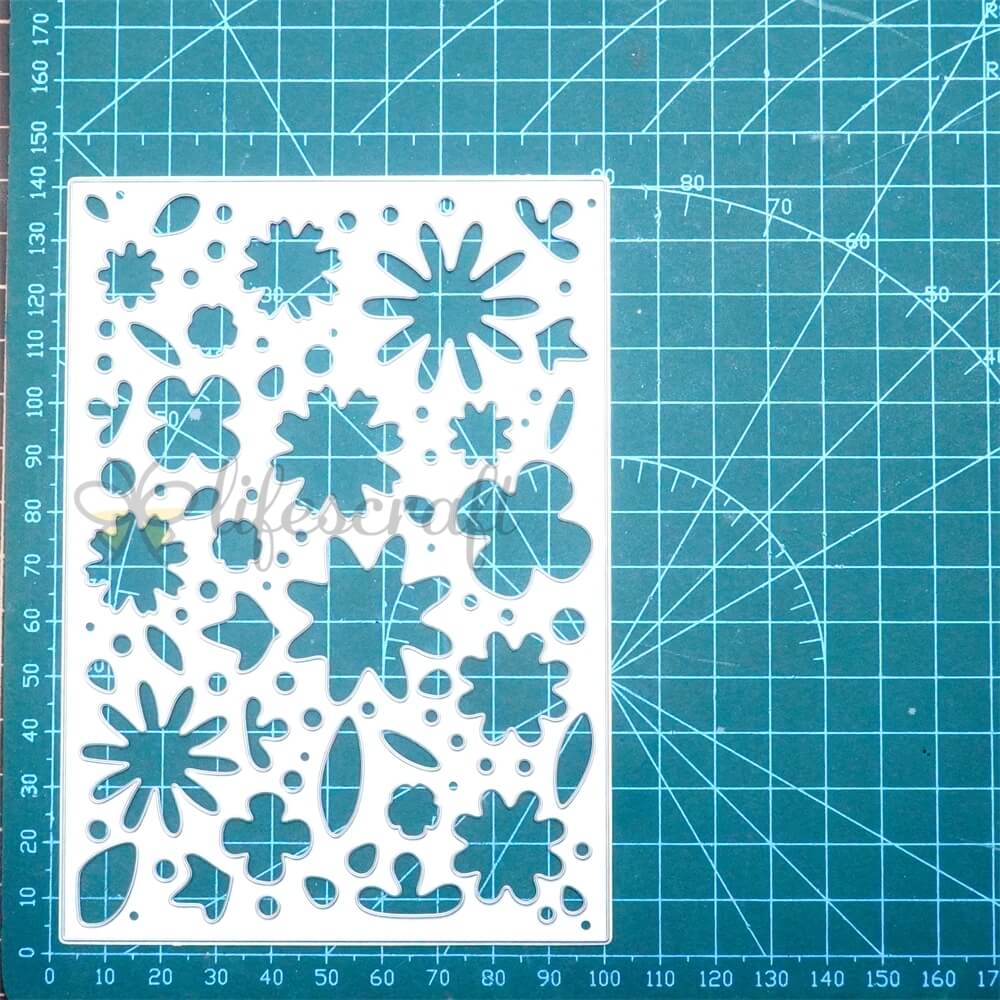 Lifescraft Summer Hollow Flower Background Board Cutting Dies