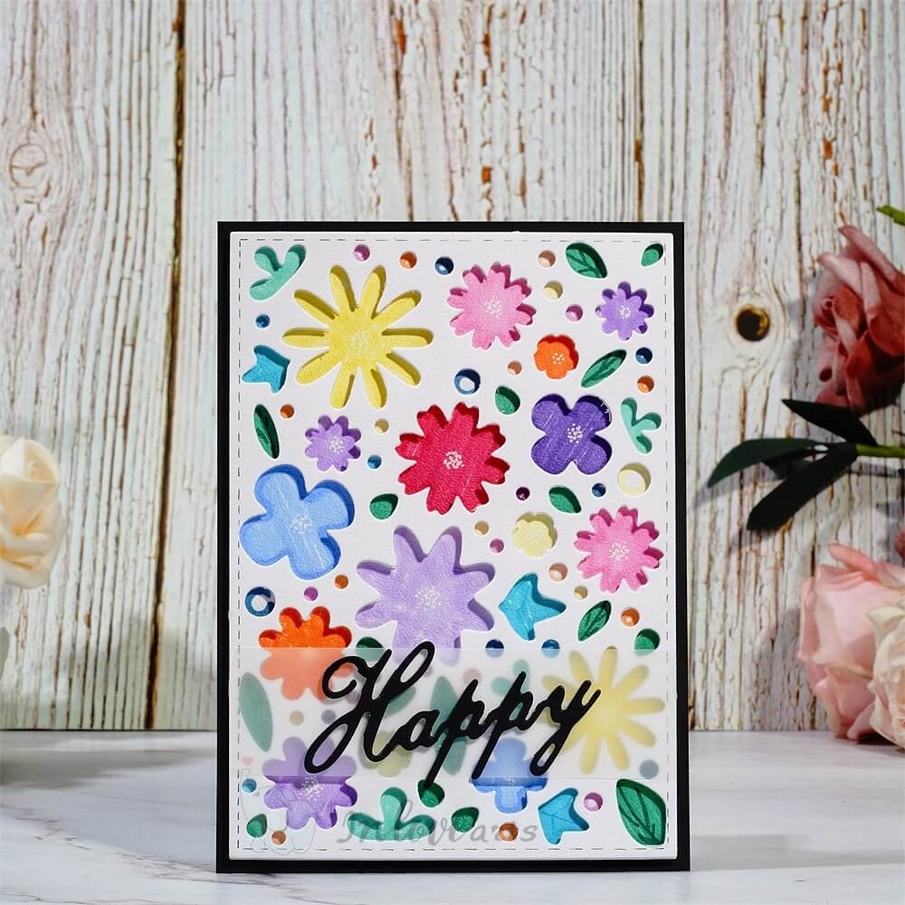 Lifescraft Summer Hollow Flower Background Board Cutting Dies