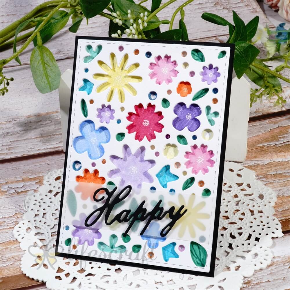 Lifescraft Summer Hollow Flower Background Board Cutting Dies