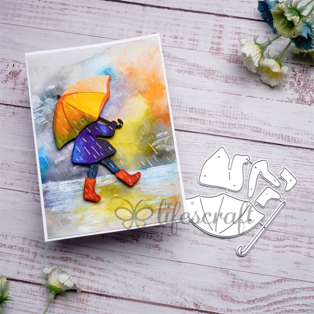 Lifescraft A Girl In a Rainy Day Metal Cutting Dies