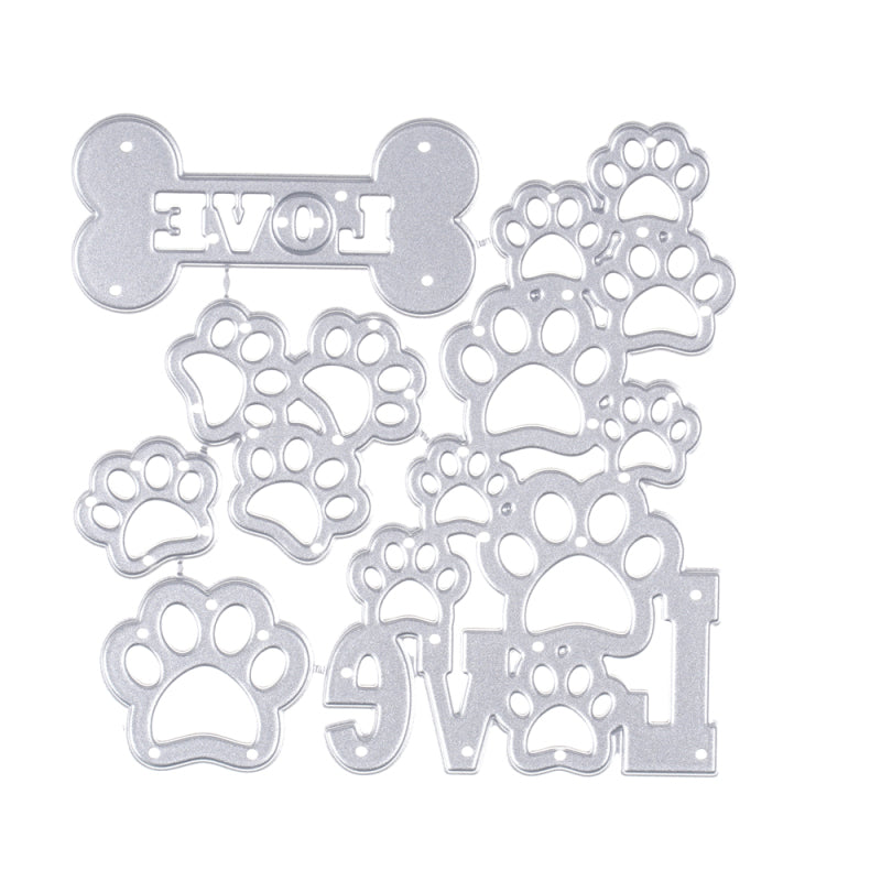 Lifescraft Dog Footprints And Bones Metal Cutting Dies