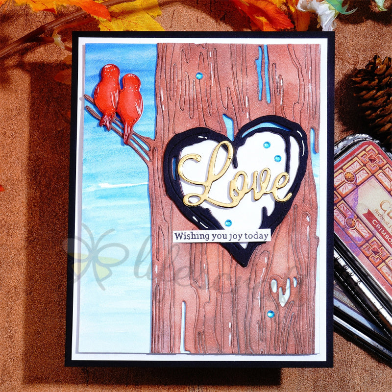 Lifescraft Couple Birds in Love Tree Metal Cutting Dies