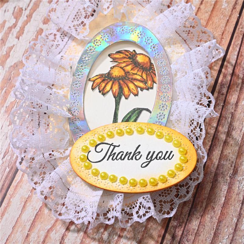 Oval Daisy Pattern Nesting  Dies - Inlovearts