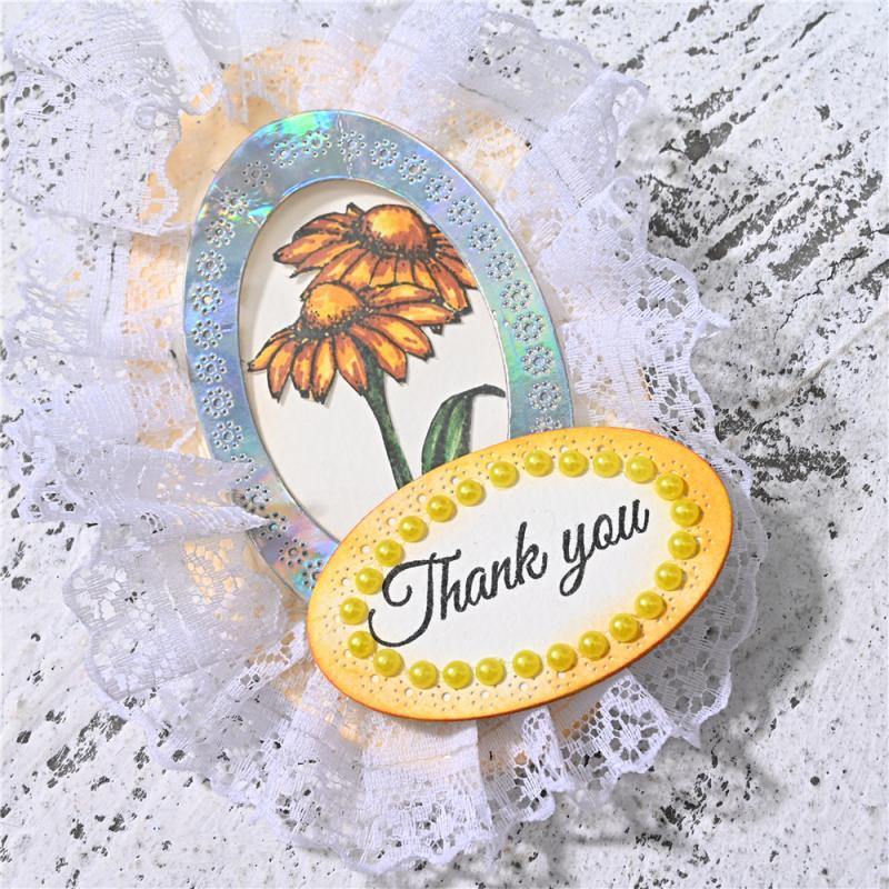 Oval Daisy Pattern Nesting  Dies - Inlovearts