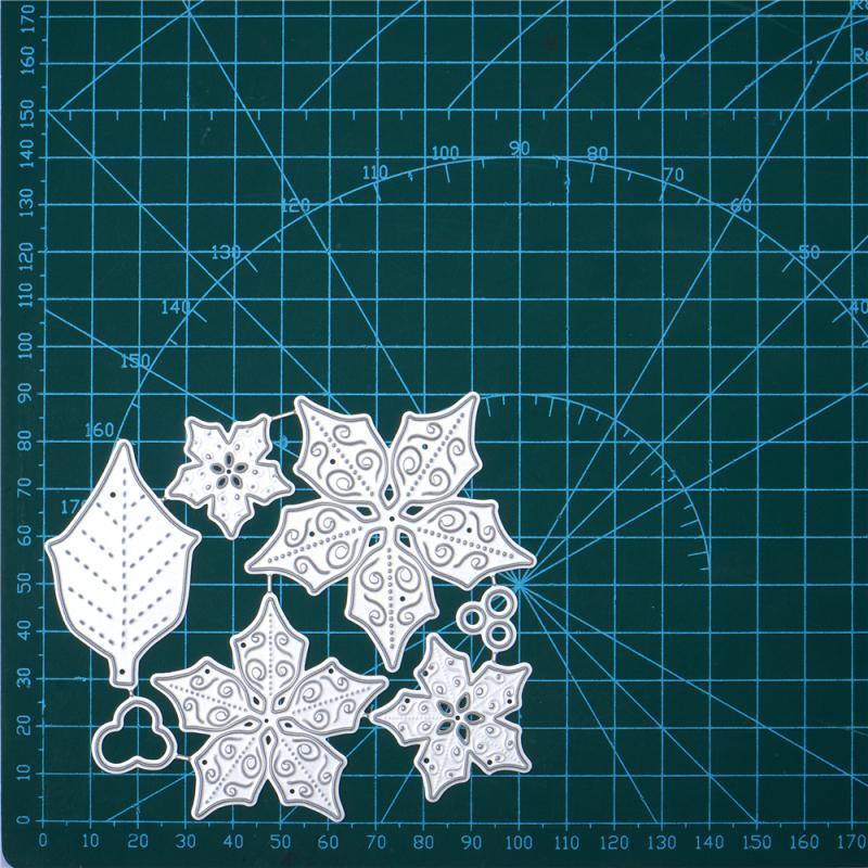 Poinsettia Petal & Leaves Decor Dies - Inlovearts