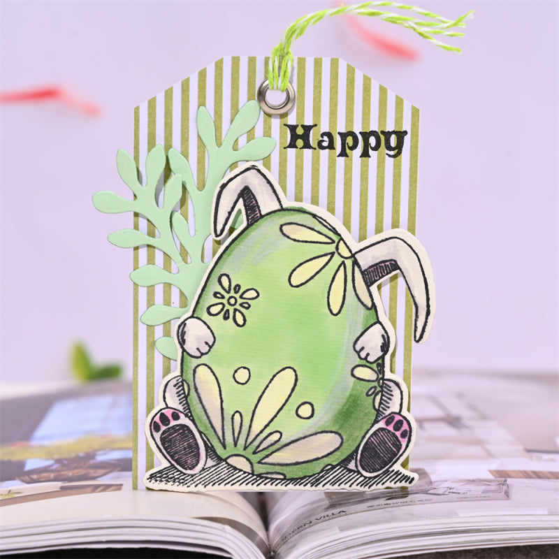 Lifescraft Rabbit On Egg Easter Theme Dies with stamps Set