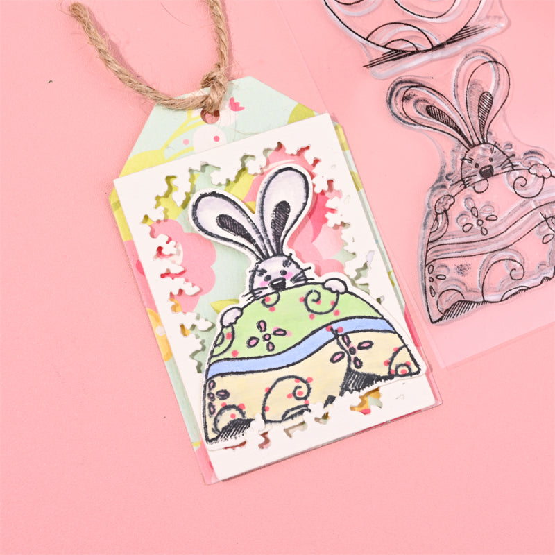 Lifescraft Rabbit On Egg Easter Theme Dies with stamps Set