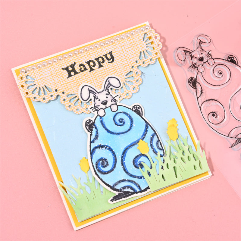 Lifescraft Rabbit On Egg Easter Theme Dies with stamps Set