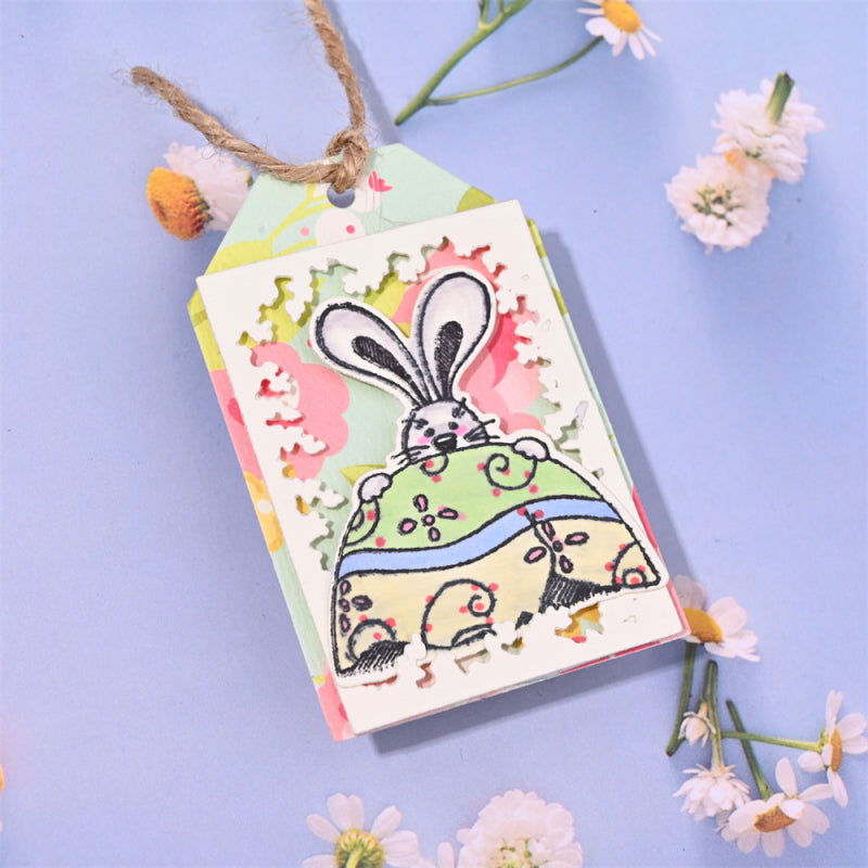 Lifescraft Rabbit On Egg Easter Theme Dies with stamps Set
