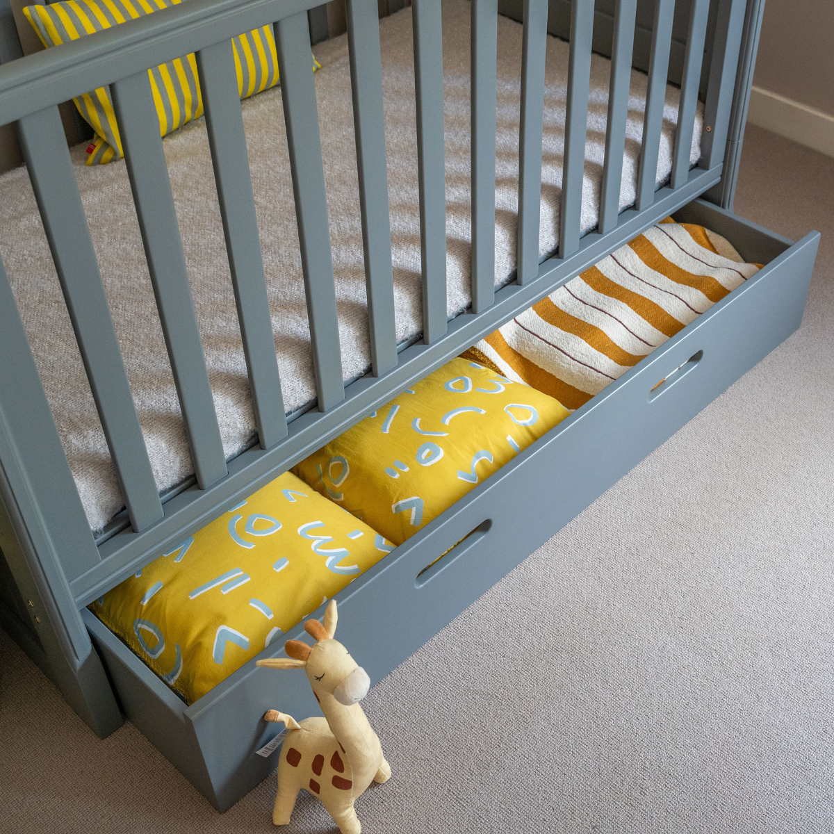 Underbed Storage Drawer for Cot & Single Beds - Dark Grey