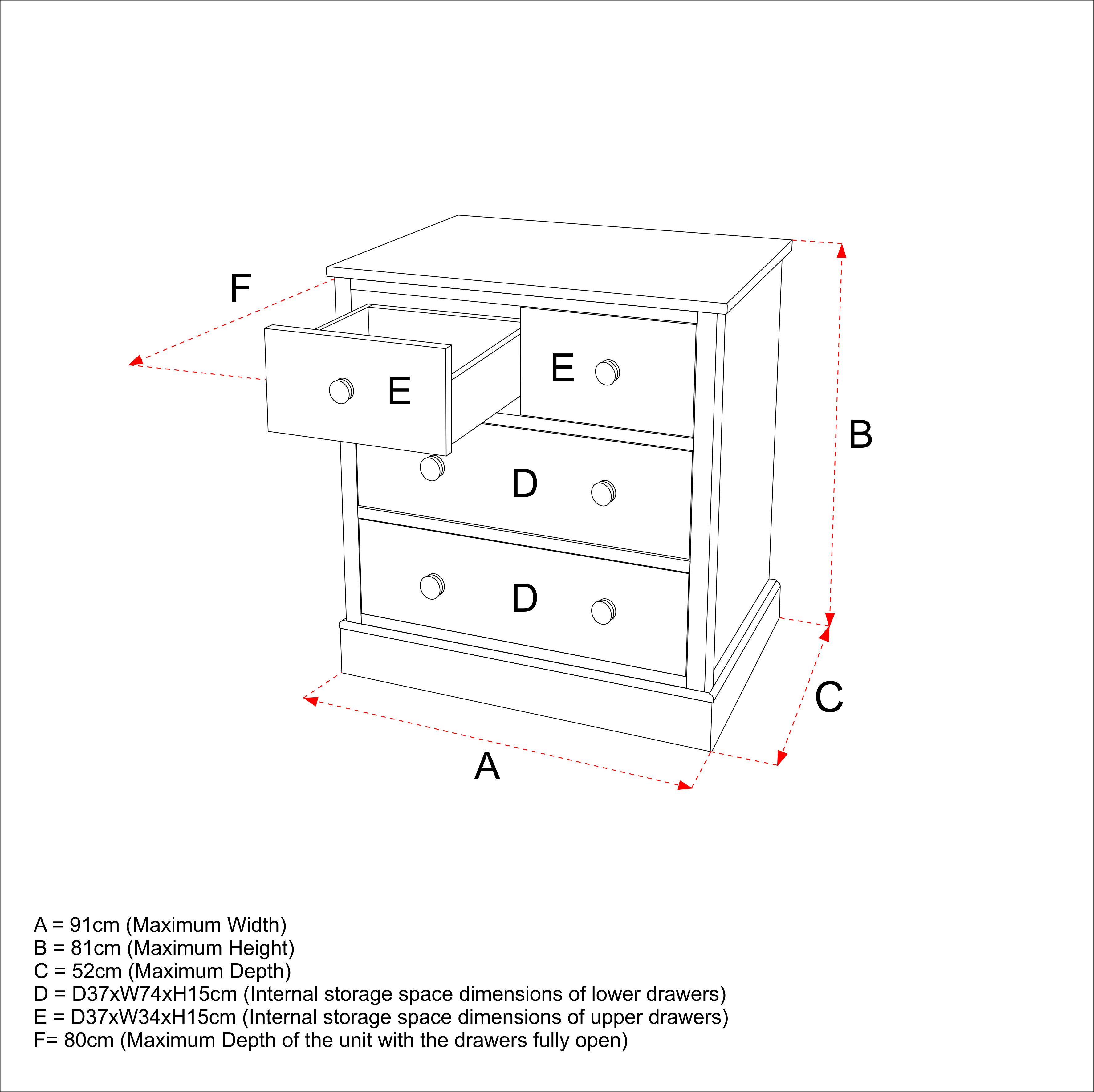 Charterhouse 2+2 Children's Chest Of Drawers - Dark Grey