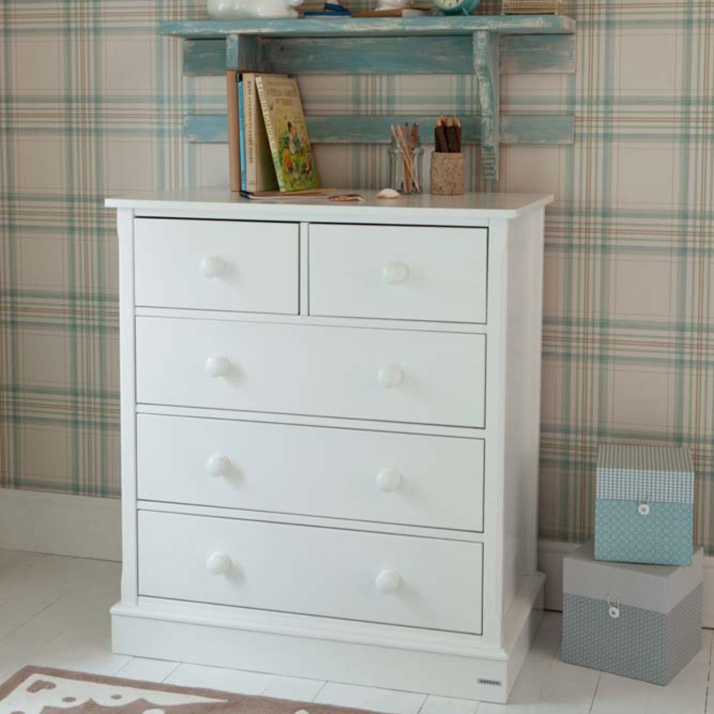 Charterhouse 3+2 Children's Chest Of Drawers - Silk White