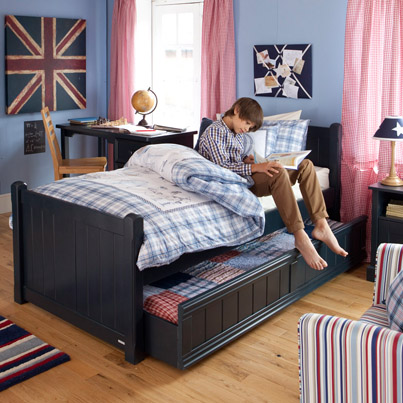 Charterhouse Children's Sleepover Bed With Drawers - Prussian Blue