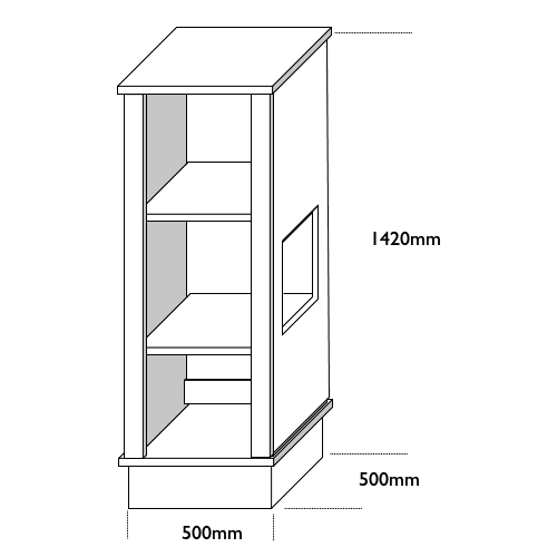 Children's Tall Bedside For Bunks - Dark Grey