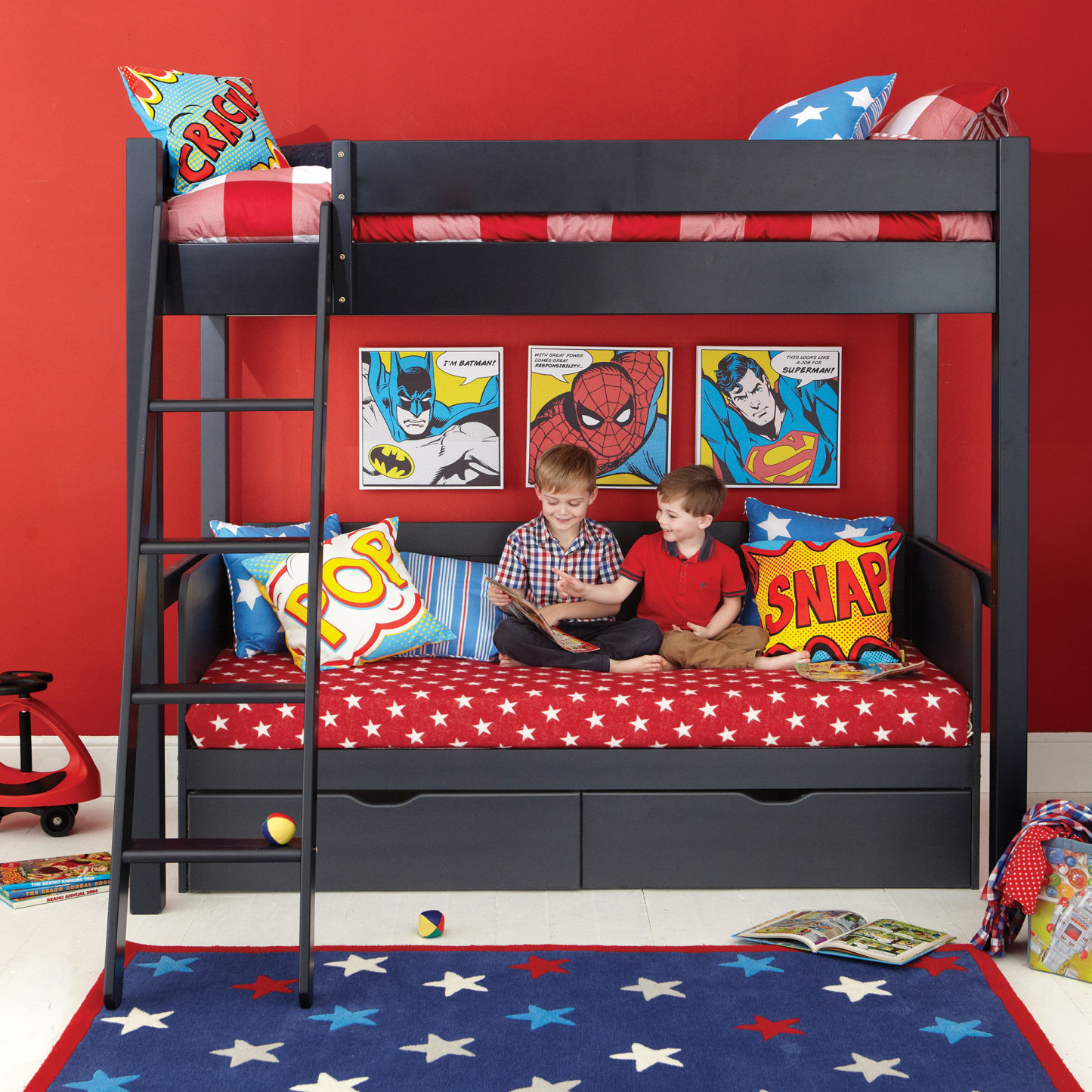 Warwick High Sleeper Bed With Day bed - Prussian Blue