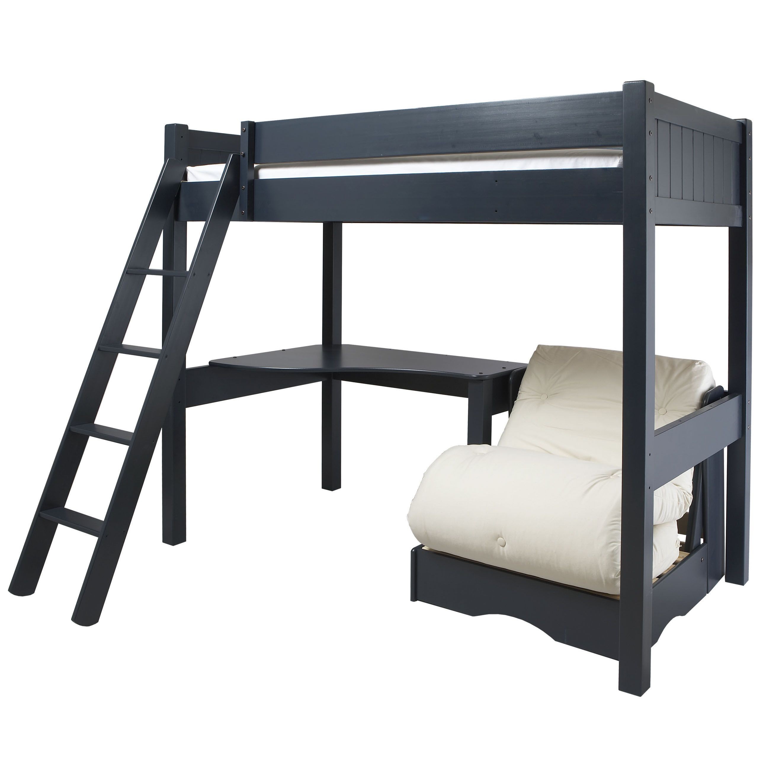 Warwick High Sleeper Bed With Futon - Prussian Blue