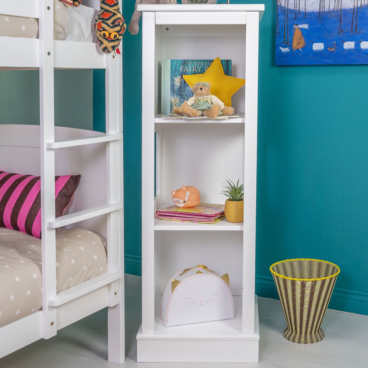 Children's Tall Bedside For Bunks - Silk White