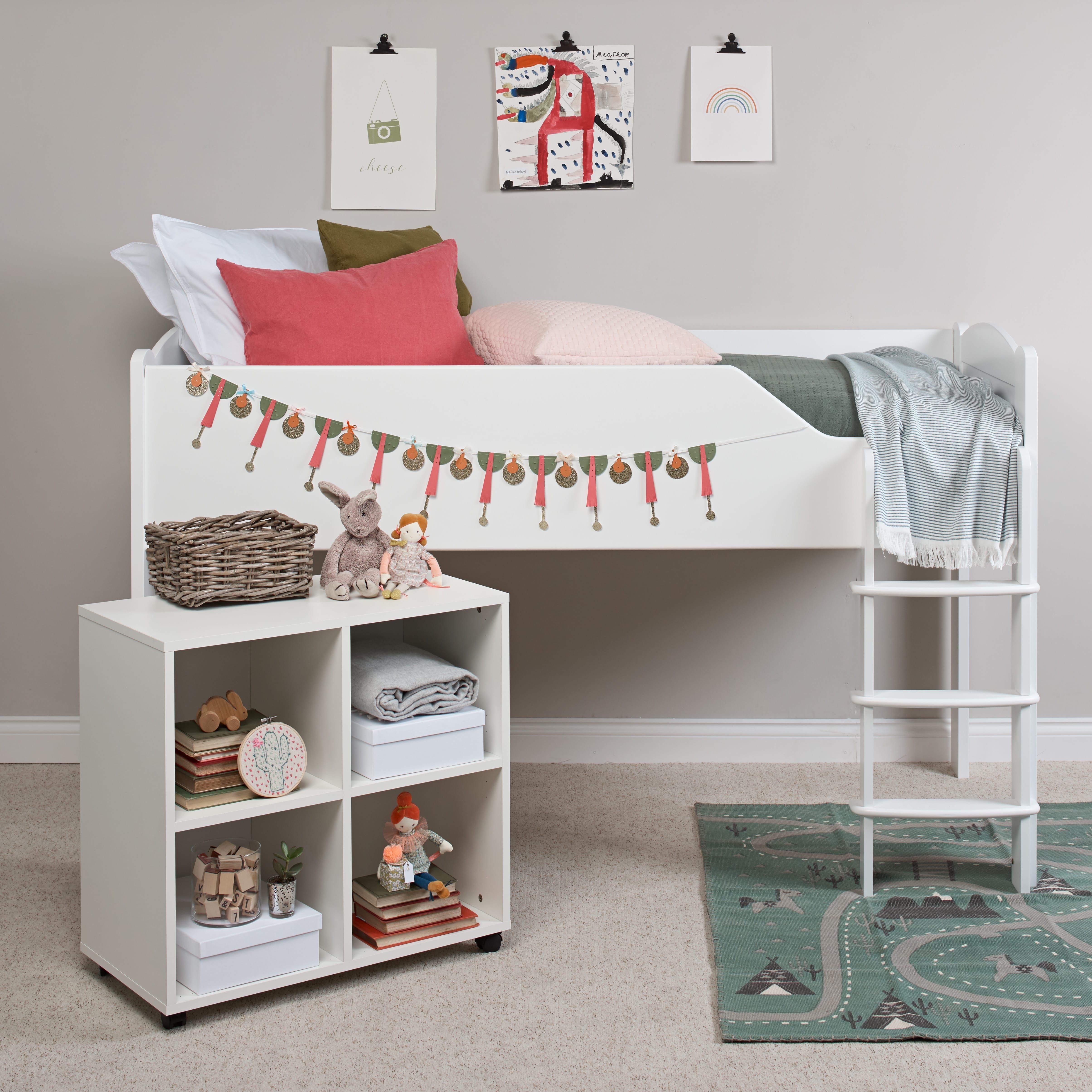 The White Mid Sleeper Bed (RIGHT)