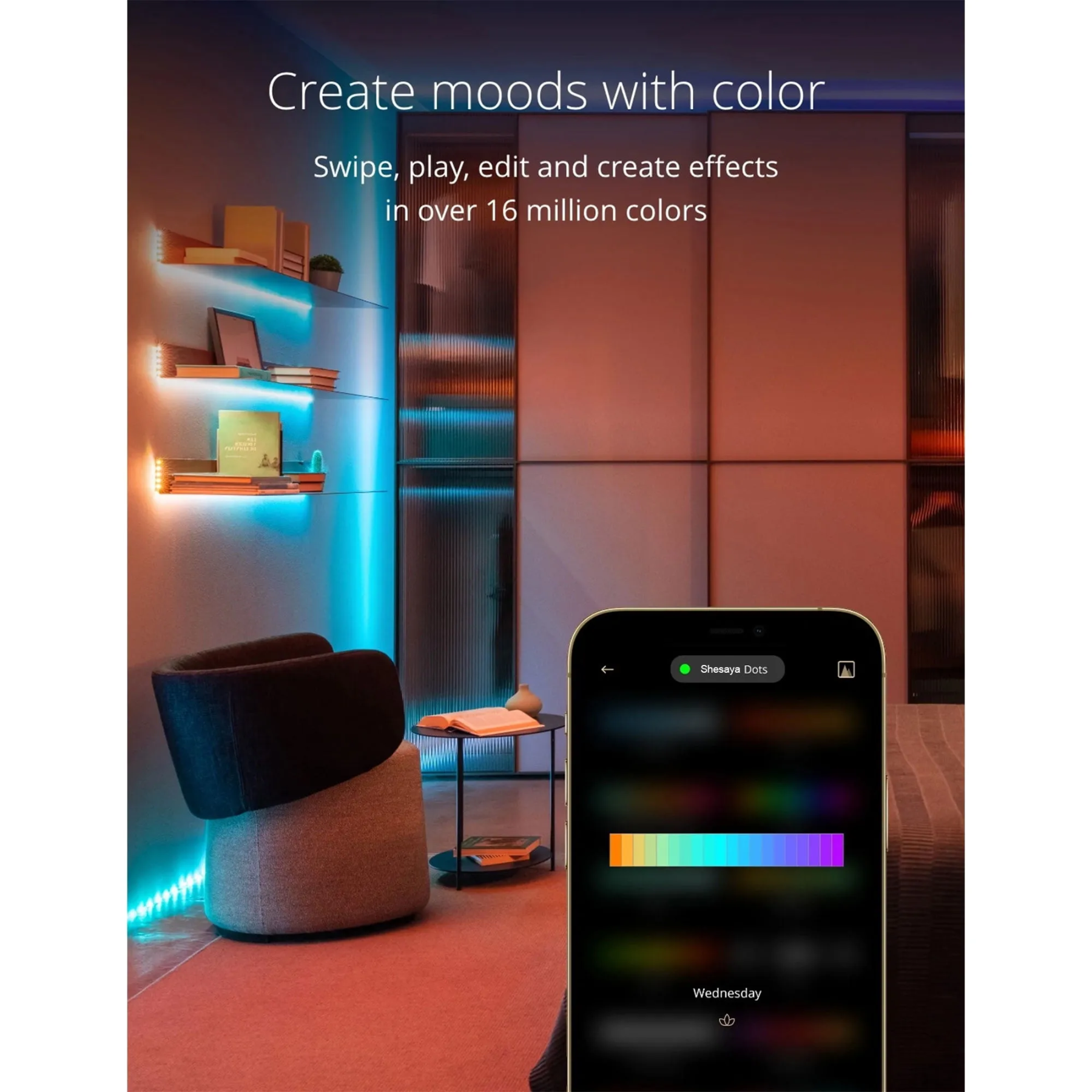 App-Controlled Flexible LED Color Changing Dots String Lights