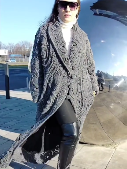 Handmade Irish Lace Crochet Knitted Sun Protection Coat