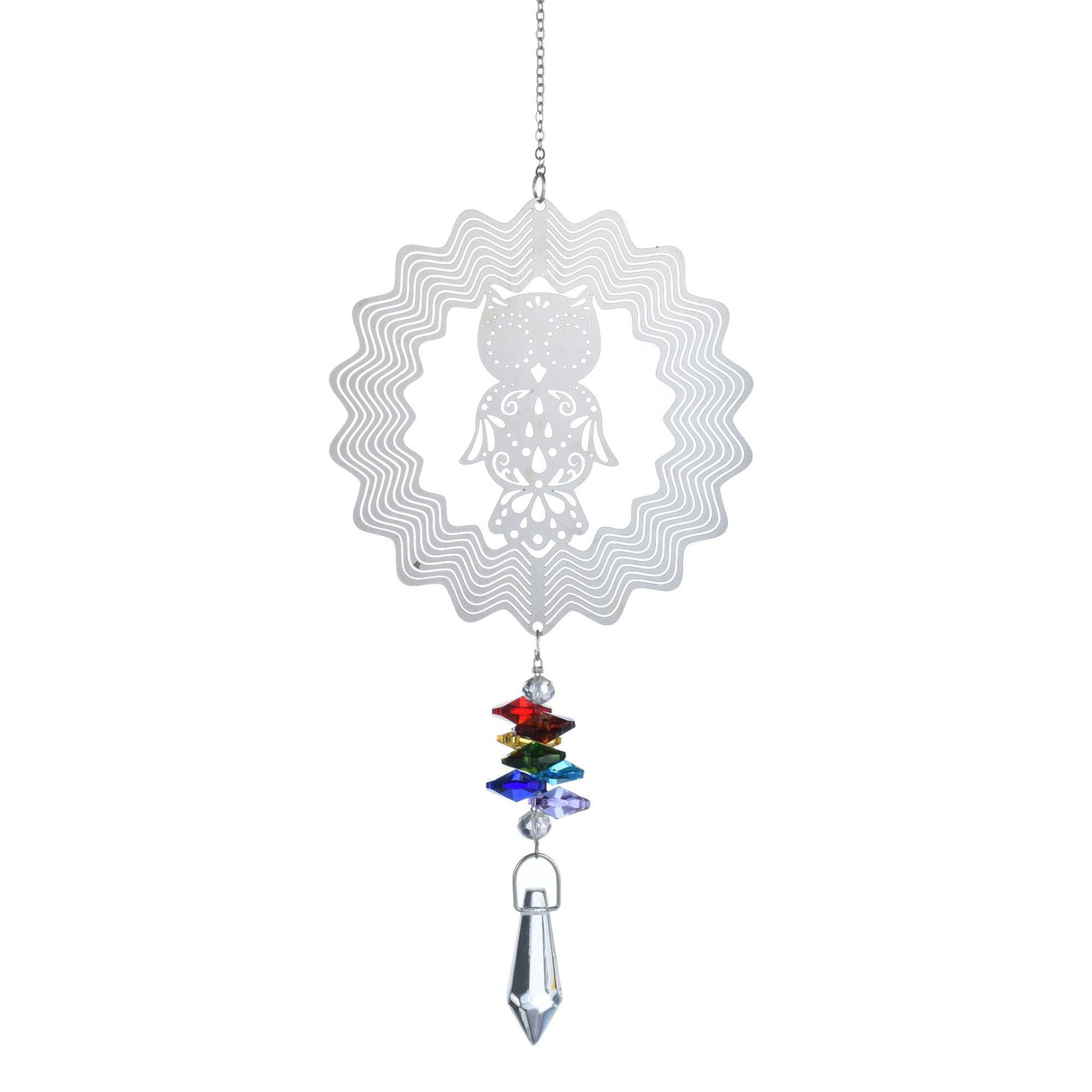 Colorful 3D Owl Rotating Wind Chime