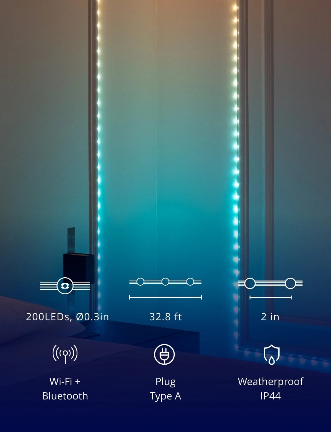 App-Controlled Flexible LED Color Changing Dots String Lights