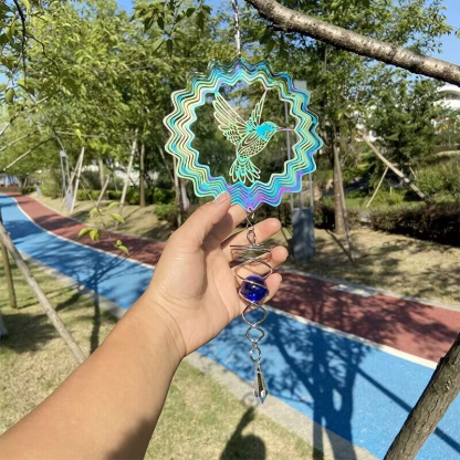 Colorful 3D Hummingbird Rotating Wind Chimes