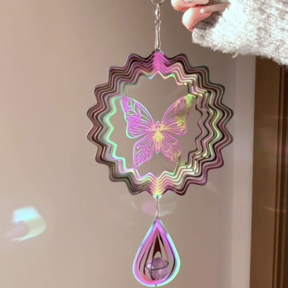 Colorful 3D Butterfly Rotating Wind Chimes