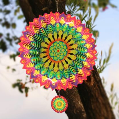 Colorful 3D rotating wind chimes