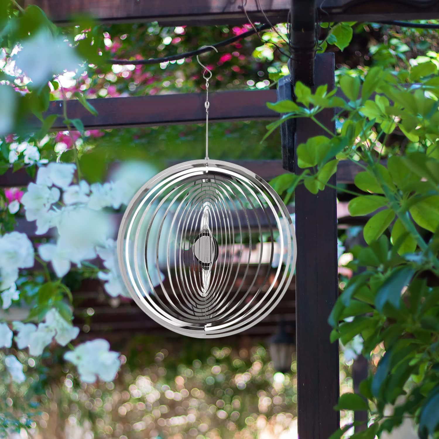 Round 3D rotating wind chime