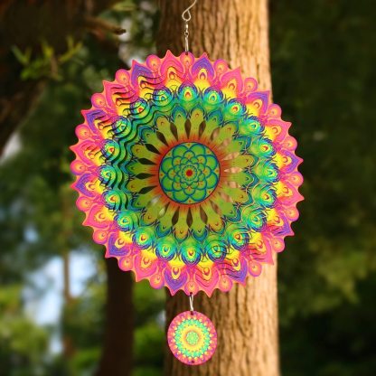 Colorful 3D rotating wind chimes